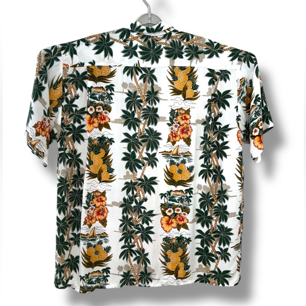 Vintage Hawaiian Pineapple Connection Mens Shirt Rayon Beach Shirt Button Up XL - Picture 3 of 14